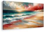 Dovido Tablou mare turcoaz cu valuri - 120x80