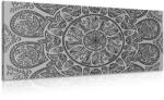 Dovido Tablou Mandala cu un model natural abstract în design alb-negru - 60x30
