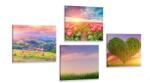 Dovido Set tablouri natura în culori pastelate - 4x 60x60