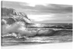Dovido Tablou dimineața la mare în design alb-negru - 150x100