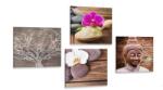 Dovido Set tablouri Feng Shui în design natural - 4x 60x60