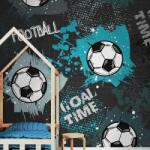 Dovido Tapet minge de fotbal în turcoaz - 98x66
