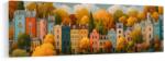 Dovido Tablou stradă de toamnă cu case - 120x40