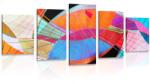 Dovido Tablou 5-piese abstracție viu colorată - 150x75