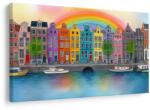 Dovido Tablou oraș curcubeu pe canal - 40x30