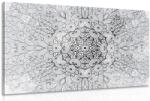 Dovido Tablou Mandala etnică de aur în design alb-negru - 120x80