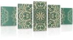 Dovido Tablou 5-piese Mandala pe un fundal turcoaz - 150x75 - dovido - 441,09 RON