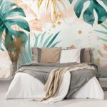 Dovido Tapet frunze tropicale verde-portocaliu - 147x99