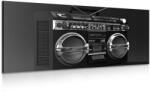Dovido Tablou disco radio din anii 90 în design alb-negru - 140x70