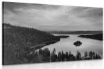 Dovido Tablou lac la apusul soarelui alb-negru - 40x30
