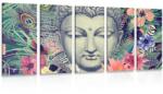 Dovido Tablou 5-piese Buddha pe fundalul exotic - 200x100