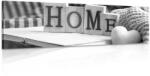 Dovido Tablou cu inscripție Home și natura moartă în design alb-ngru - 135x45
