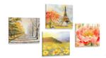 Dovido Set tablouri pictură în ulei în design romantic - 4x 60x60