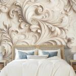 Dovido Tapet autoadeziv ornamente bej elegante pe marmură - 245x165