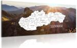 Dovido Tablou hartă a Slovaciei cu munți pitorești - 100x50