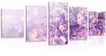 Dovido Tablou 5-piese floare violetă de liliac - 100x50
