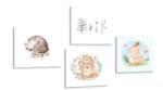 Dovido Set tablouri animăluțe în culori delicate - 4x 60x60