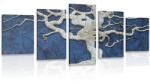 Dovido Tablou 5-piese copacul abstract pe lemn cu contrast albastru - 200x100