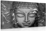 Dovido Tablou Budha zâmbitor în design alb-negru - 90x60
