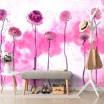 Dovido Tapet flori cu abur roz - 98x66