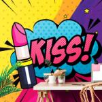 Dovido Tapet autoadeziv ruj pop art - KISS! - 196x132