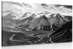 Dovido Tablou panoramă muntoasă alb-negru - 90x60