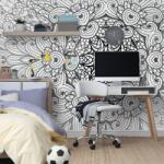 Dovido Tapet Mandale etnică în design alb-negru - 539x363