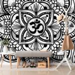 Dovido Tapet Mandala sănătății în design alb-negru - 539x363