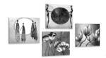 Dovido Set tablouri în design alb-negru etno - 4x 60x60