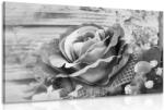 Dovido Tablou trandafir vintage în design alb-negru - 30x20
