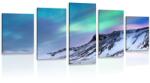 Dovido Tablou 5-piese aurora polară norvegiană - 150x75