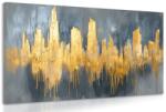 Dovido Tablou pictură în ulei abstractă de aur - 30x20