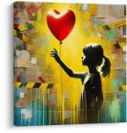 Dovido Tablou siluetă de fată cu balon - 20x20