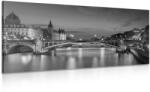 Dovido Tablou panorama Parisului alb-negru - 200x100