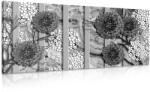 Dovido Tablou flori abstracte pe fundal din marmură alb-negru - 120x60
