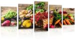 Dovido Tablou 5-piese fructe și legume proaspete - 100x50