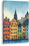 Dovido Tablou case colorate din orașul vechi - 20x30