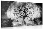 Dovido Tablou copacul magic al vieții alb-negru - 90x60