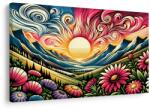 Dovido Tablou peisaj luminos cu flori și soare - 120x80