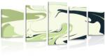 Dovido Tablou 5-piese model abstract de materiale în verde - 100x50