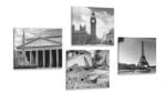 Dovido Set tablouri monumente istorice în design alb-negru - 4x 60x60