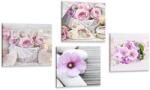 Dovido Set tablouri flori romantice cu inscripția Love - 4x 60x60