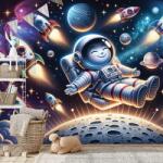 Dovido Fototapet autoadeziv astronaut vesel printre rachete - 343x231
