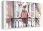 Dovido Tablou fată în pulover roz pe balcon - 120x80