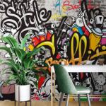 Dovido Tapet graffiti colorate - 196x132