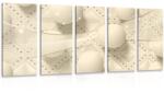 Dovido Tablou 5-piese lux alb în design sepia - 100x50