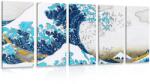 Dovido Tablou 5-piese reproducere Marele val din Kanagawa - Kacushika Hokusai - 100x50