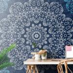 Dovido Tapet Mandala albastră cu model abstract - 392x264