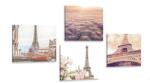 Dovido Set tablouri Turnul Eiffel în Paris - 4x 40x40