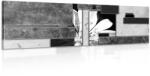 Dovido Tablou abstracție florală în design alb-negru - 90x30